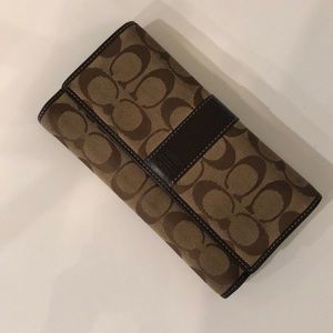 Brown Signature Coach Wallet